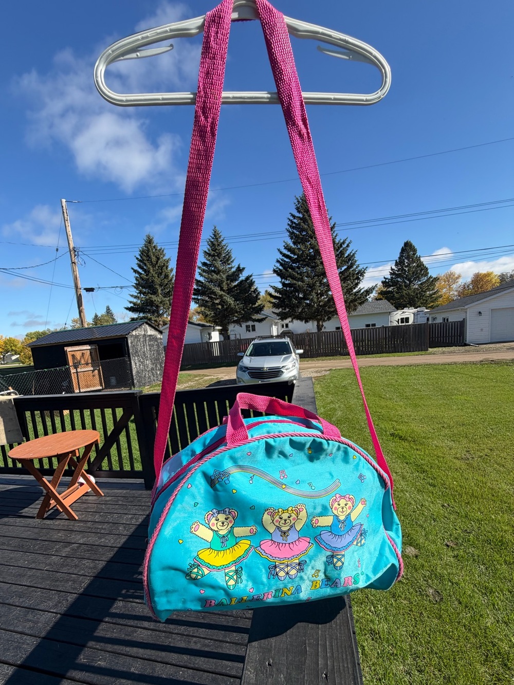 Vintage Turquoise Ballerina Bear Bag